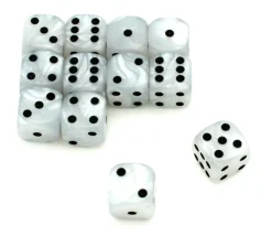 Dé à jouer blanc nacré 16 mm