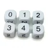 Dé à jouer chiffres 0 1 2 3 4 5 de 16 mm BLANC