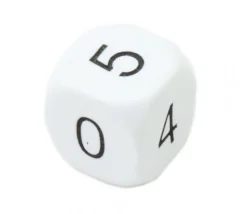Dé à jouer chiffres 0 1 2 3 4 5 de 16 mm BLANC