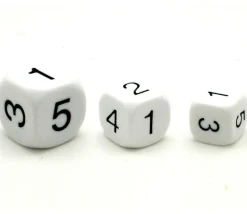 Dé à jouer chiffres 123456 16 mm de côté BLANC