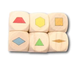 Dé à jouer formes géométriques couleurs - 20 mm