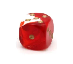 Dé à jouer marbré rouge/blanc 16 mm