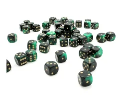 Dé à jouer marbré vert/noir 16 mm