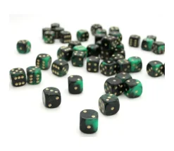 Dé à jouer marbré vert/noir 16 mm