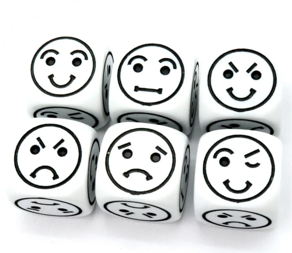 Dé à jouer émotions visage 22 mm