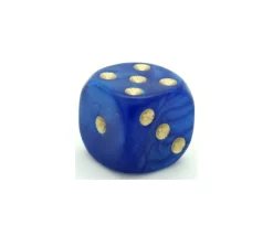 Dé à jouer nacré bleu de couleur 16 mm