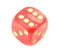 Dé à jouer nacré rouge 16 mm