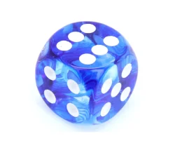 Dé à jouer Nebula 16 mm bleu et blanc