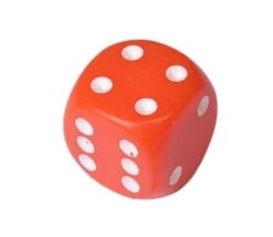 Dé à jouer orange 16 mm standard points de 1 à 6 pour jeu de société à l'unité