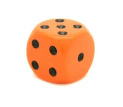 Dé à jouer orange 16 mm standard points de 1 à 6 pour jeu de société à l'unité