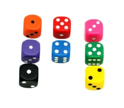 Dé à jouer rose 16 mm standard points de 1 à 6 pour jeu de société à l'unité