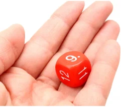 Dé à jouer ROUGE 16 mm chiffres 7 à 12
