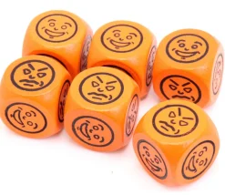 Dé à jouer visage content pas content 16 mm en bois