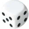 Dé 16 mm 1 face neutre et 5 faces points plastique