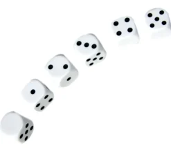 Dé 16 mm 1 face neutre et 5 faces points plastique