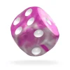 Dé 16 mm D6 marbré rose et argent Oakie Doakie