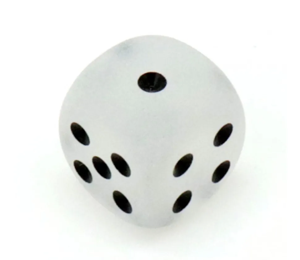 Dé 16 mm givré blanc
