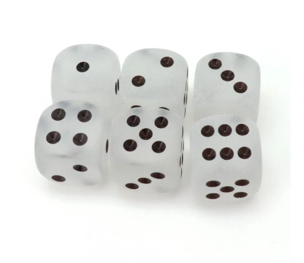 Dé 16 mm givré blanc