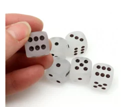 Dé 16 mm givré blanc