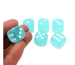 Dé 16 mm givré turquoise