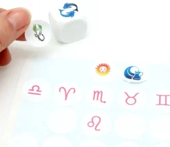 Dé 22 mm plastique blanc neutre - faces creux rond