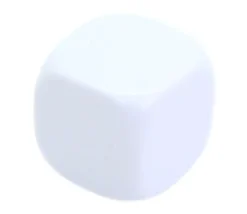 Dé 18 mm plastique neutre à personnaliser blanc