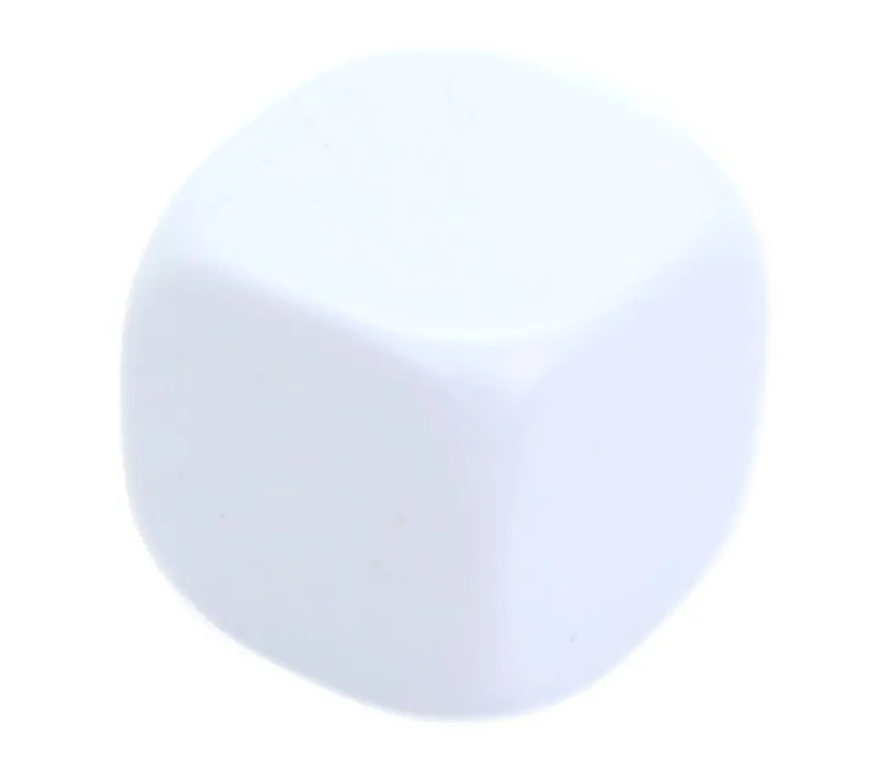 Dé 18 mm plastique neutre à personnaliser blanc