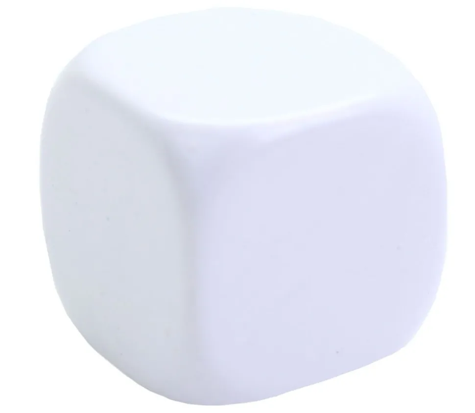 Dé 22 mm plastique neutre à personnaliser blanc