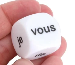 Dé 22 mm pronom personnel je tu elle nous vous ils