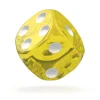 Dé 16 mm translucide jaune points blancs Oakie Doakie