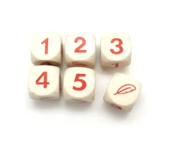 Dé 12345 plume en bois de 16 mm