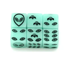 Dé alien phosphorescent 16 mm