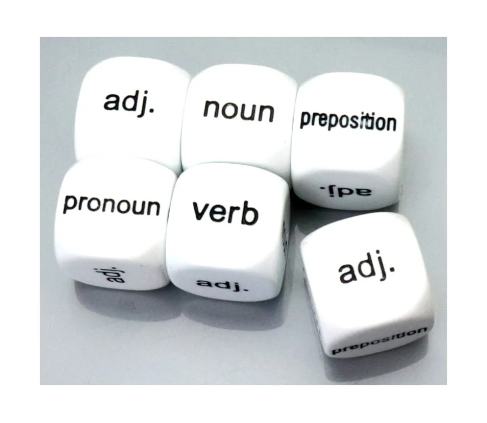 Dé anglais catégorie mot : adj noun verb en 18 mm