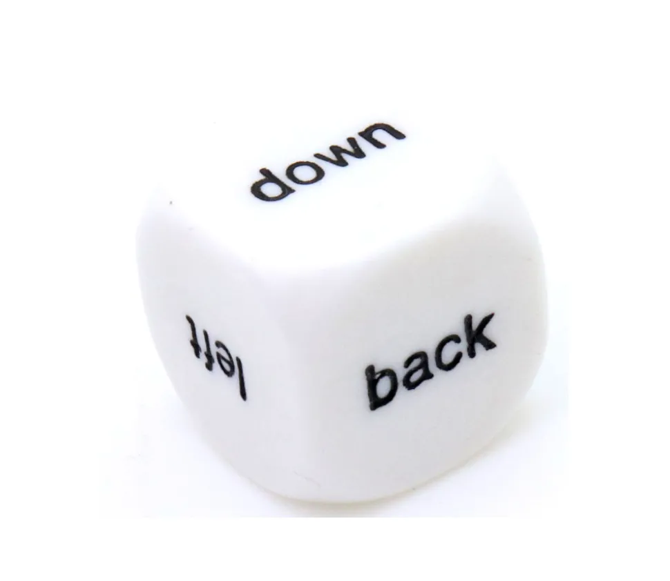 Dé anglais directions up, down, right, back, forward
