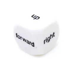 Dé anglais directions up, down, right, back, forward