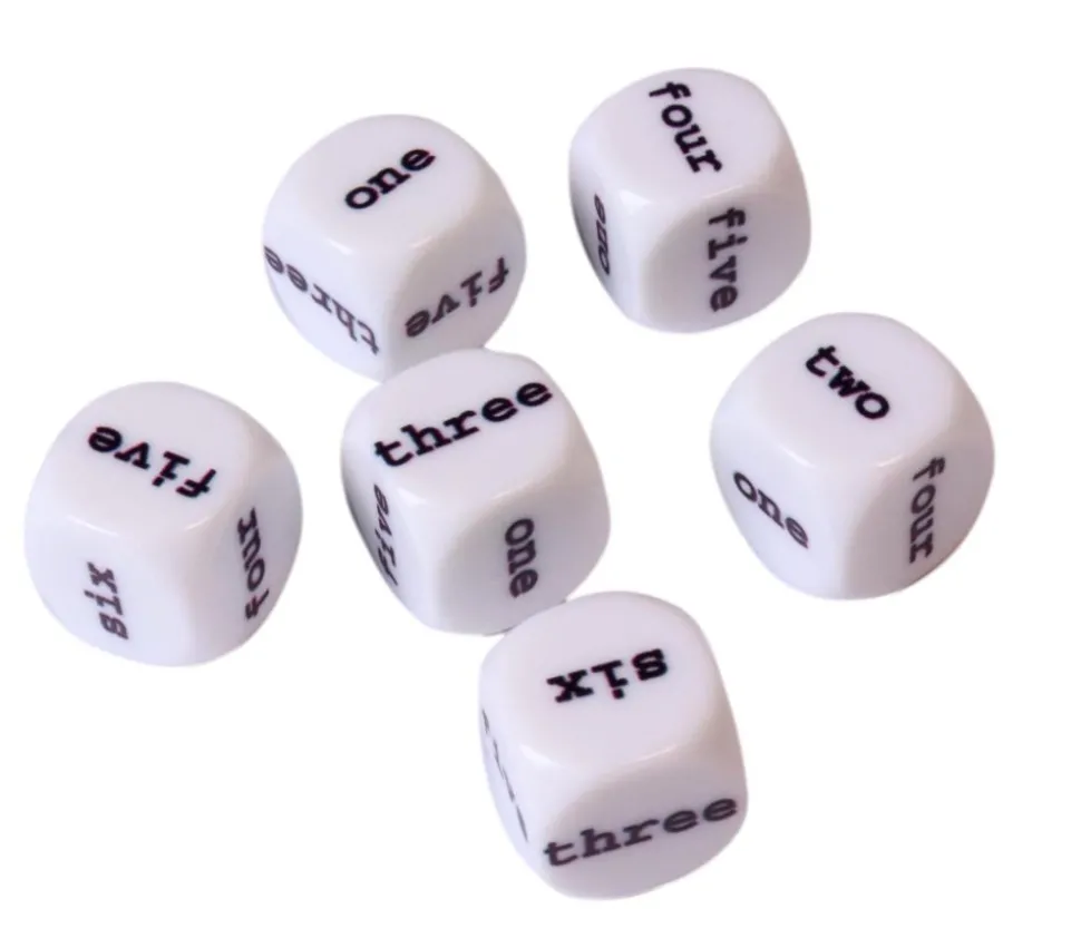 Dé anglais one to six 16 mm