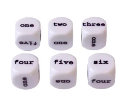 Dé anglais one to six 16 mm