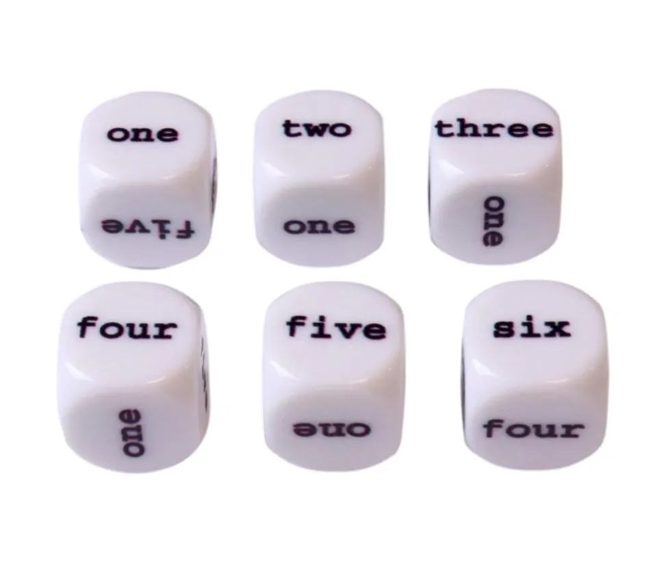 Dé anglais one to six 16 mm