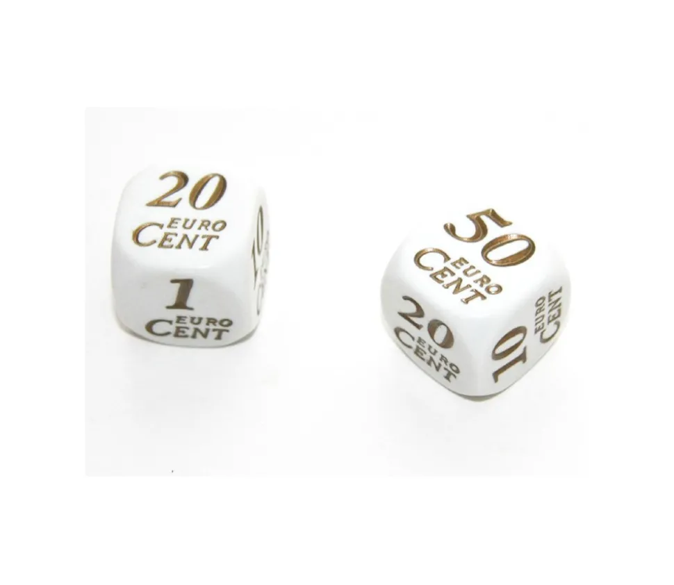 Dé avec centimes euros de 1 à 50 cent