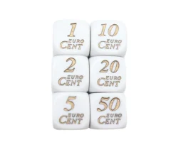 Dé avec centimes euros de 1 à 50 cent