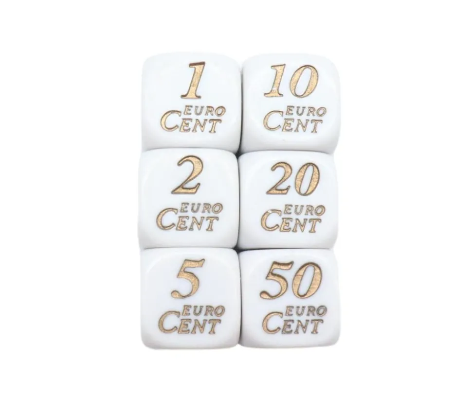 Dé avec centimes euros de 1 à 50 cent
