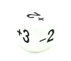 Dé avec points -1+2-2+4+3+5 de 22 mm