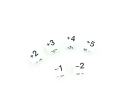 Dé avec points -1+2-2+4+3+5 de 22 mm