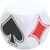 Dé Belote bois blanc 3 cm atout symbole des cartes modèle 2
