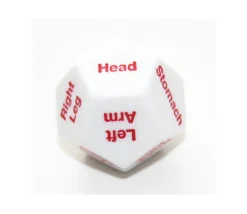 Dé body 12 faces parties du corps anglais