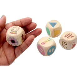 Dé bois 3 cm personnalisé : 6 faces personnalisées avec vos images