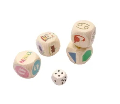 Dé bois 3 cm personnalisé : 6 faces personnalisées avec vos images