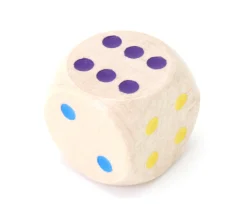 Dé bois 20 mm couleurs de 1 à 6 arc-en-ciel