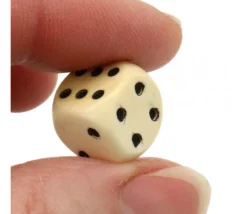 Dé bois 18 mm en buis de 1 à 6 pour jeu de société - France