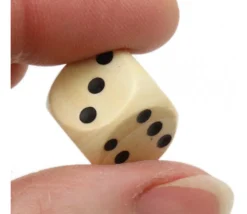 Dé bois 16 mm en buis de 1 à 6 pour jeu de société